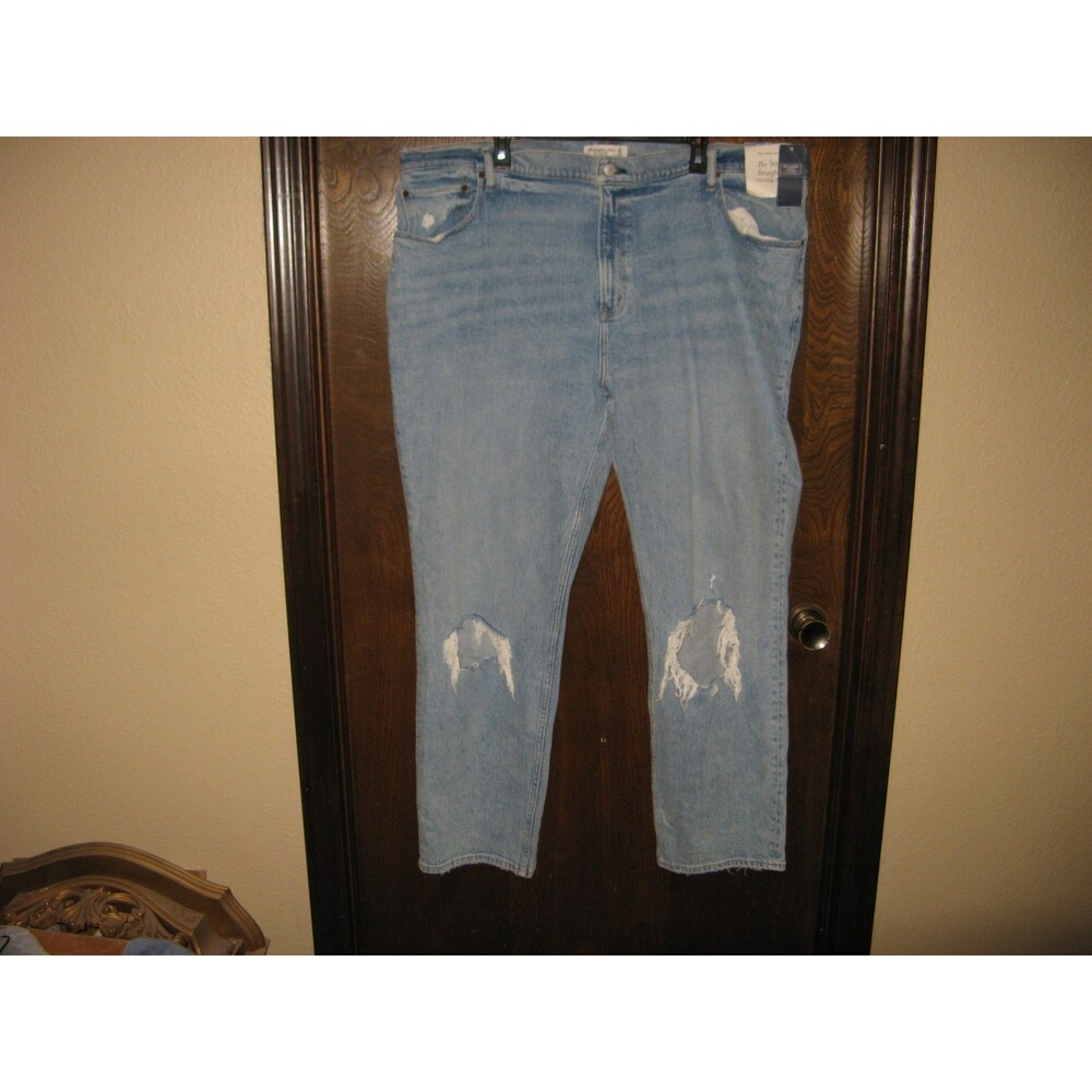 Womens Abercrombie & Fitch The 90s Straight Ultra High Rise Denim Jeans 22L NWT